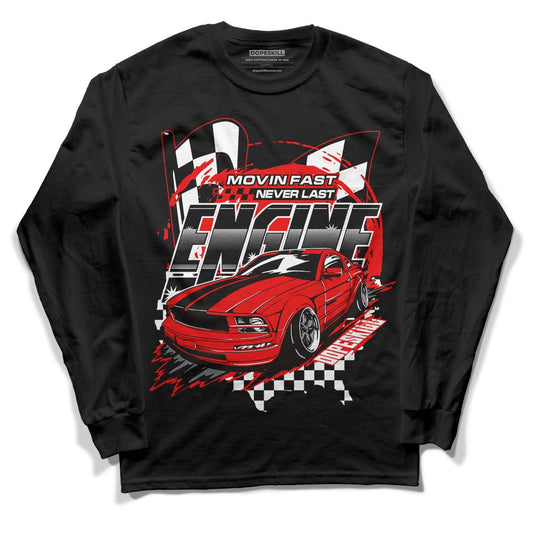 Cherry 11s DopeSkill Long Sleeve T-Shirt ENGINE Tshirt Graphic - Black