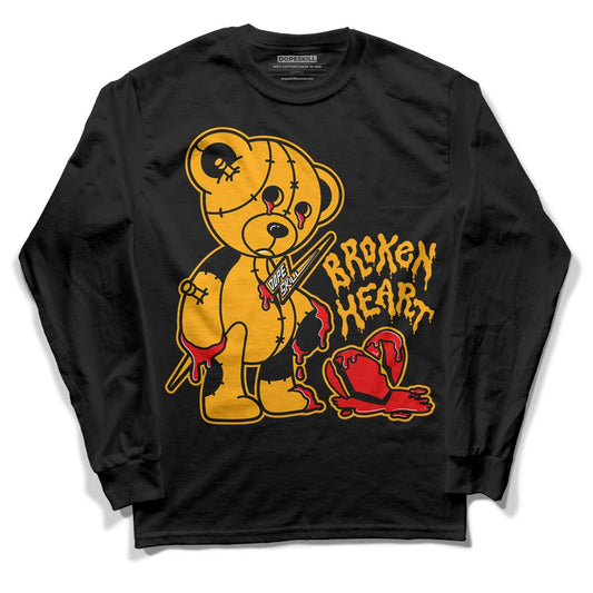 Black Taxi 12s DopeSkill Long Sleeve T-Shirt Broken Heart Graphic - Black 