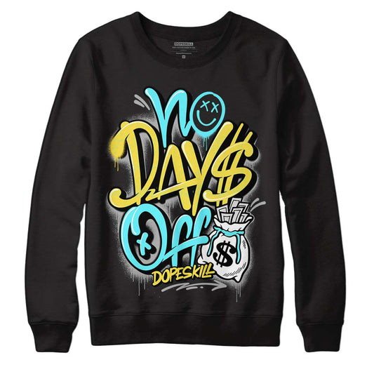 Aqua 5s DopeSkill Sweatshirt No Days Off Graphic - Black 