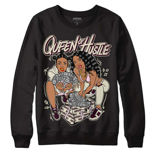 Dunk Low Night Maroon and Medium Soft Pink DopeSkill Sweatshirt Queen Of Hustle Graphic Streetwear - Black 