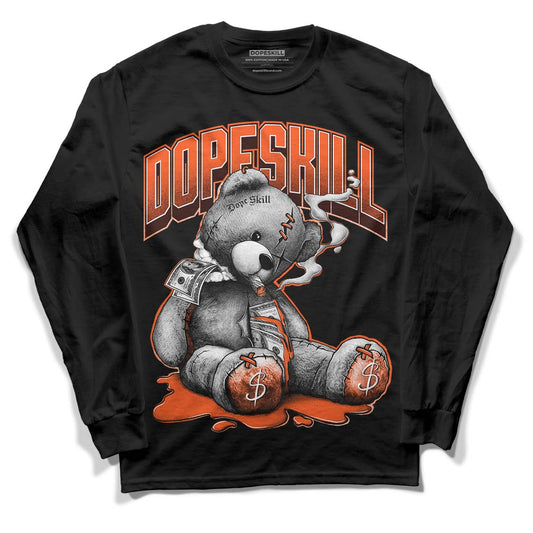 Starfish 1s DopeSkill Long Sleeve T-Shirt Sick Bear Graphic - Black