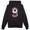 Fire Red 9s DopeSkill Hoodie Sweatshirt No.9 Graphic - Black 