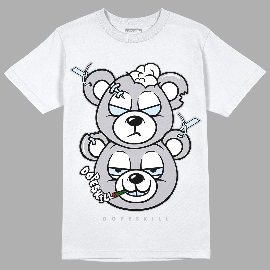 Jordan 11 Retro Low Cement Grey DopeSkill T-Shirt New Double Bear Graphic Streetwear - White