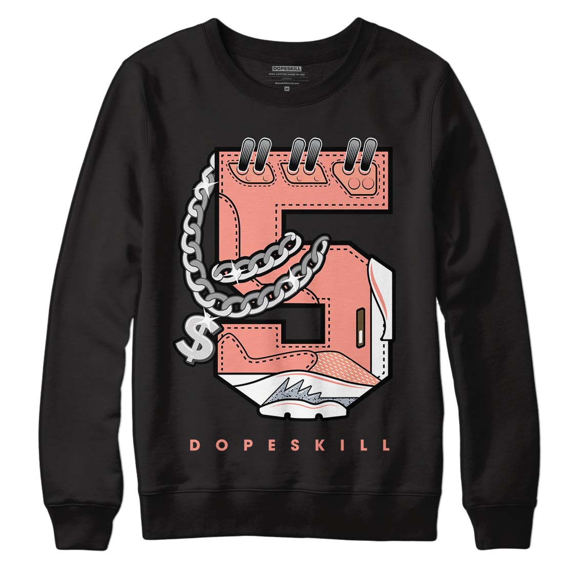 DJ Khaled x Jordan 5 Retro ‘Crimson Bliss’ DopeSkill Sweatshirt No.5 Graphic Streetwear - Black 