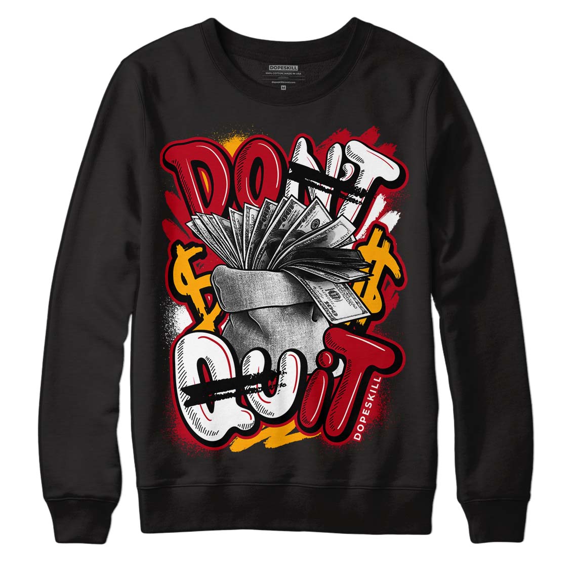 Cardinal 7s DopeSkill Sweatshirt Don't Quit Graphic - Black 