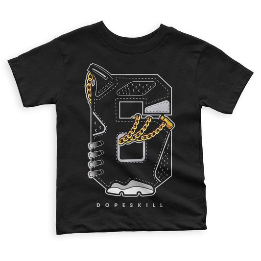 Black Metallic Chrome 6s DopeSkill Toddler Kids T-shirt No.6 Graphic - Black