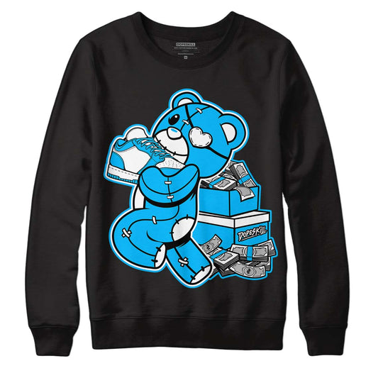 UNC 1s Low DopeSkill Sweatshirt Bear Steals Sneaker Graphic - Black