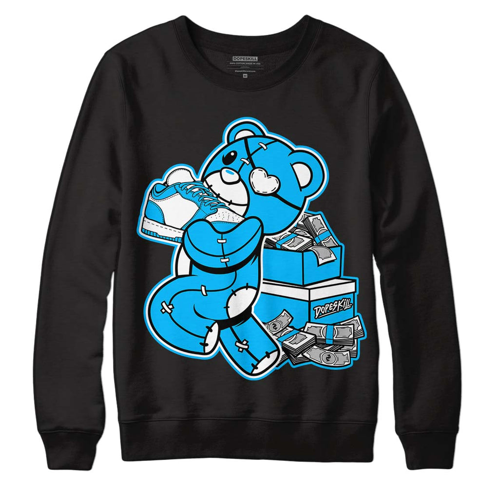 UNC 1s Low DopeSkill Sweatshirt Bear Steals Sneaker Graphic - Black