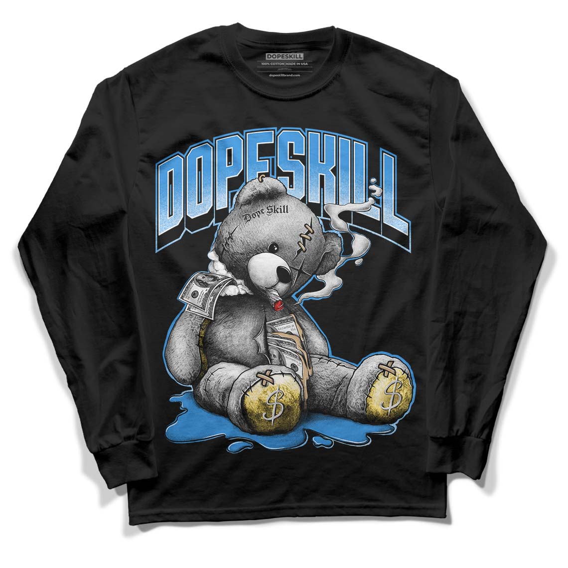 SB Dunk Low Homer DopeSkill Long Sleeve T-Shirt Sick Bear Graphic - Black