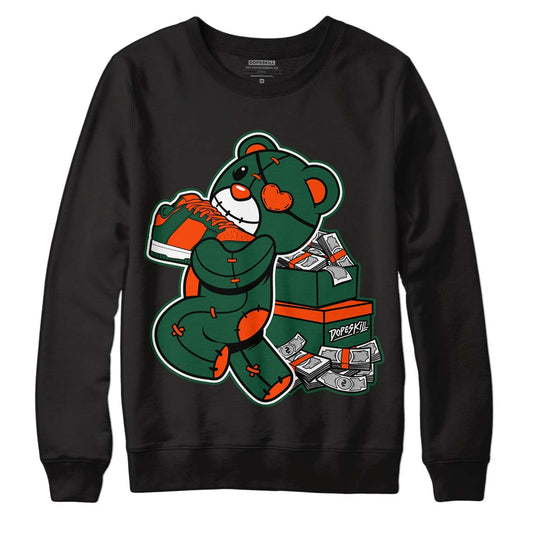 Dunk Low Team Dark Green Orange DopeSkill Sweatshirt Bear Steals Sneaker Graphic - Black