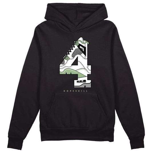 Jordan 4 Retro “Seafoam” DopeSkill Hoodie Sweatshirt No.4 Graphic Streetwear  - Black 