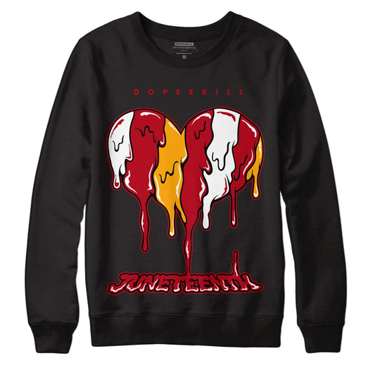 Cardinal 7s DopeSkill Sweatshirt Juneteenth Heart Graphic - Black 