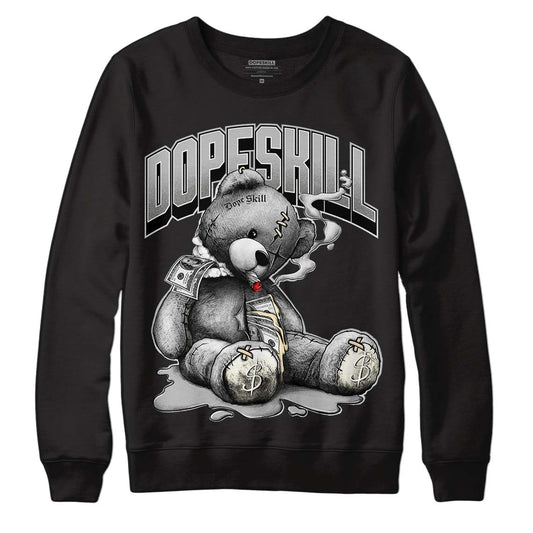 Jordan 4 Retro SE Craft Photon Dust DopeSkill Sweatshirt Sick Bear Graphic Streetwear  - Black 