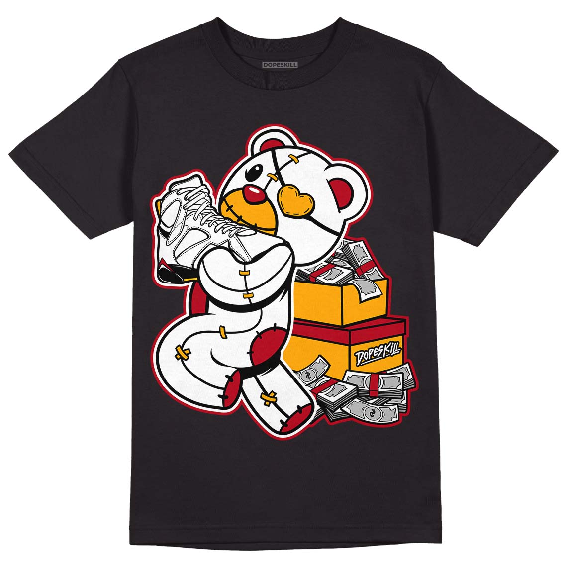 Cardinal 7s DopeSkill T-Shirt Bear Steals Sneaker Graphic - Black