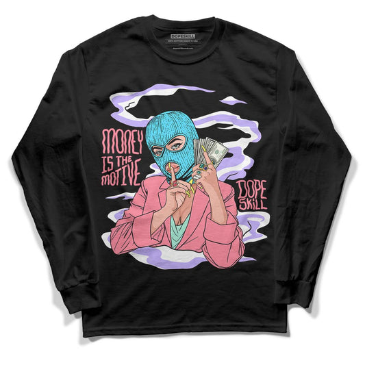 Candy Easter Dunk Low DopeSkill Long Sleeve T-Shirt Money Is The Motive Graphic - Black