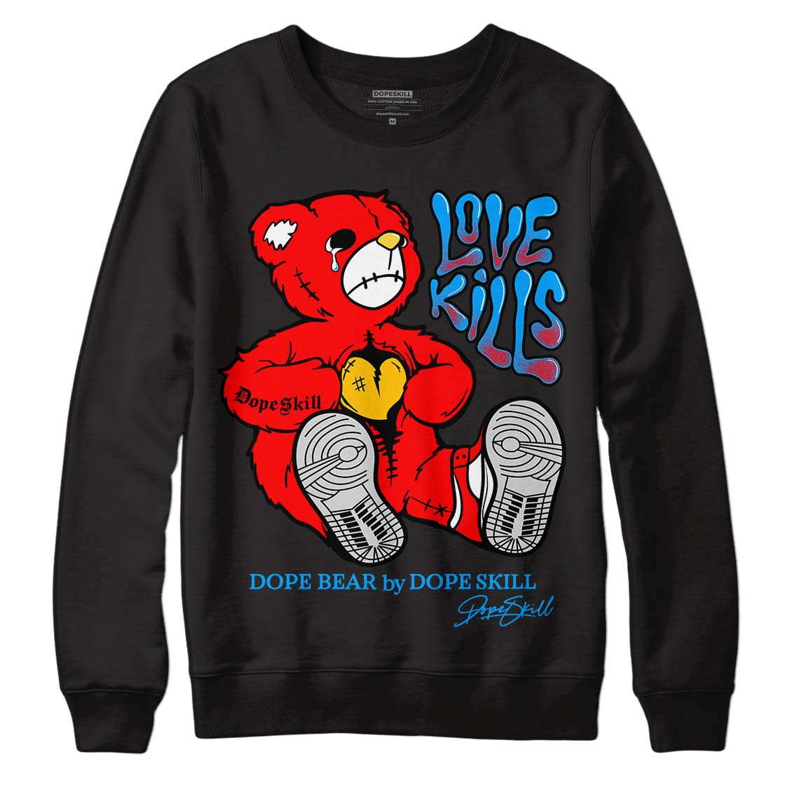 Fruity Pebbles Dunks DopeSkill Sweatshirt Love Kills Graphic - Black