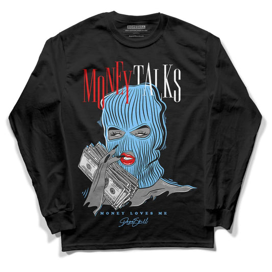 Travis Scott x Jordan 4 Retro 'Cactus Jack' DopeSkill Long Sleeve T-Shirt Money Talks Graphic Streetwear - Black