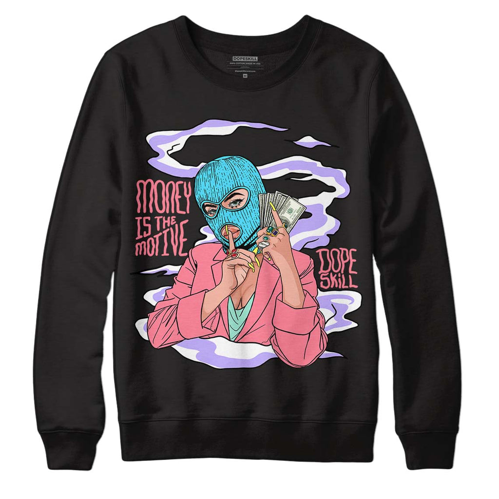 Candy Easter Dunk Low DopeSkill Sweatshirt Money Is The Motive Graphic - Black