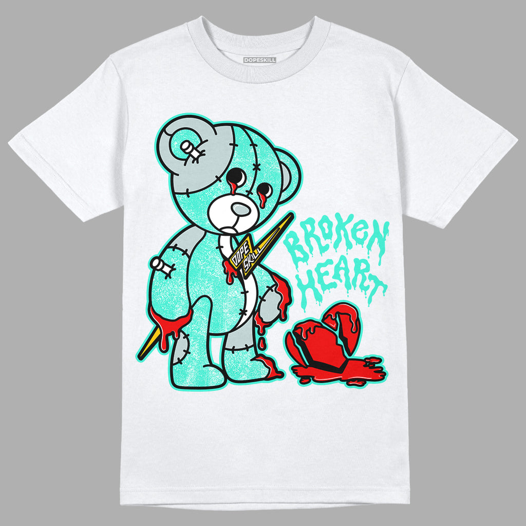 New Emerald 1s DopeSkill T-Shirt Broken Heart Graphic - White 