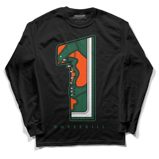 Dunk Low Team Dark Green Orange DopeSkill Long Sleeve T-Shirt No.1 Graphic - Black