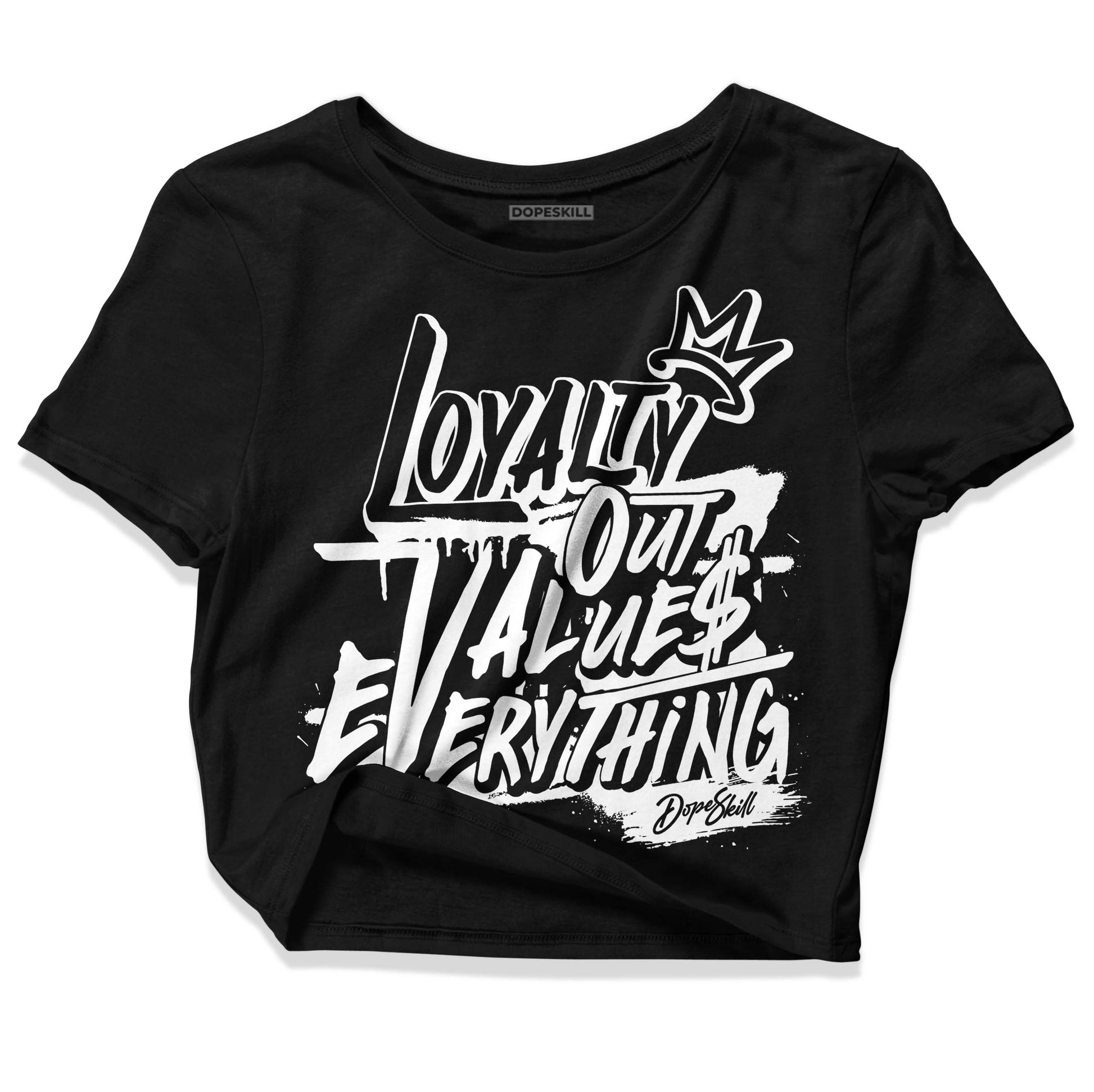 Jordan 1 High 85 Black White DopeSkill Women's Crop Top LOVE Graphic Streetwear  - Black