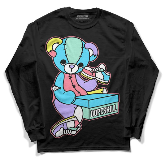 Candy Easter Dunk Low DopeSkill Long Sleeve T-Shirt Sneakerhead BEAR Graphic - Black