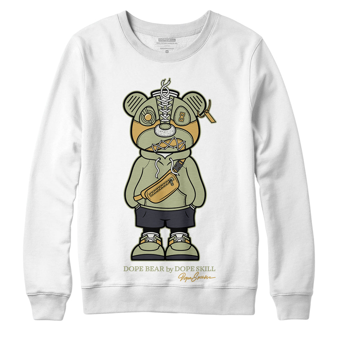 Jordan 5 Jade Horizon DopeSkill Sweatshirt Sneaker Bear Graphic - White 