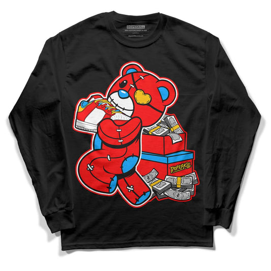 Fruity Pebbles Dunks DopeSkill Long Sleeve T-Shirt Bear Steals Sneaker Graphic - Black