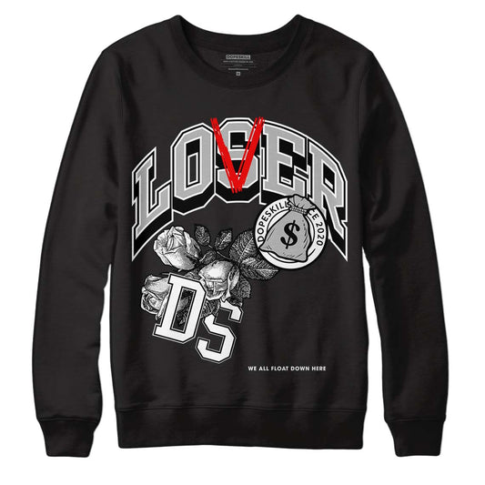 Jordan 1 High 85 Black White DopeSkill Sweatshirt Loser Lover Graphic Streetwear  - Black