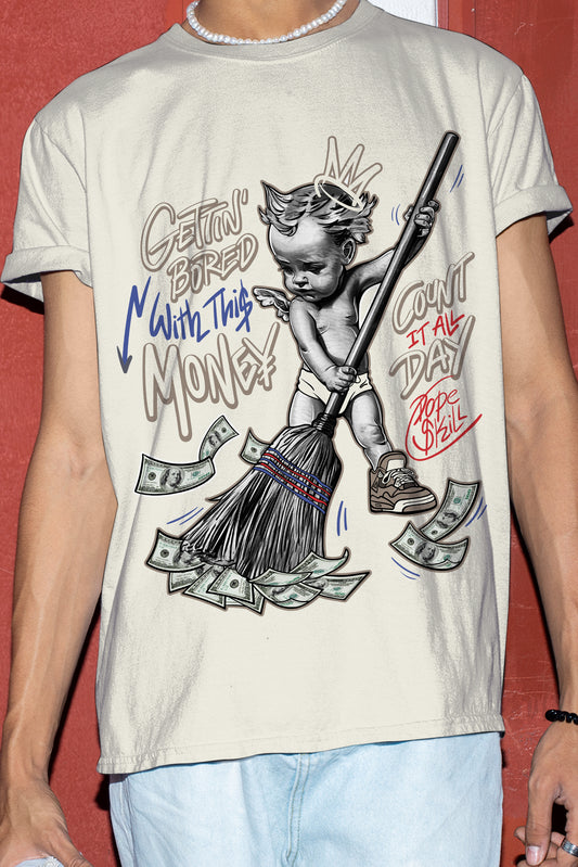 AJ 4 Sail Canvas DopeSkill Sail T-shirt Gettin Bored With This Money Graphic