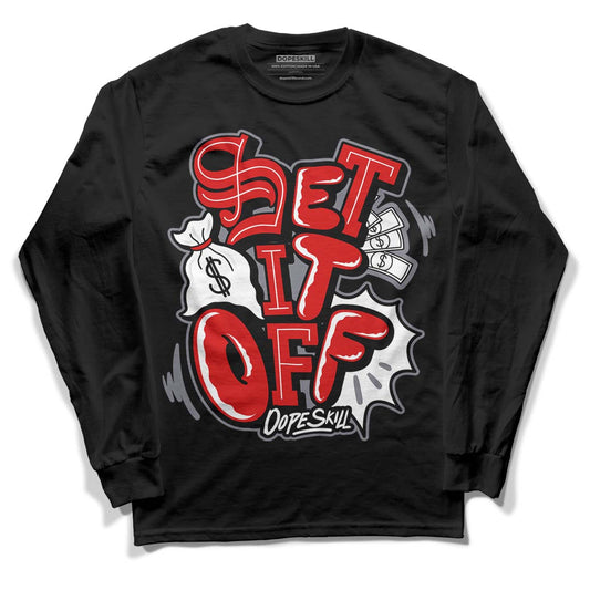 Gym Red 9s DopeSkill Long Sleeve T-Shirt Set It Off Graphic - Black