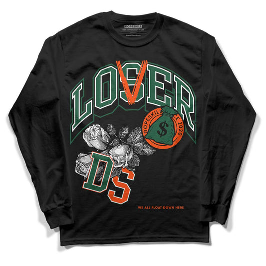 Dunk Low Team Dark Green Orange DopeSkill Long Sleeve T-Shirt Loser Lover Graphic - Black