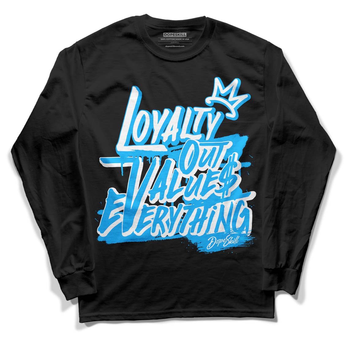 UNC 1s Low DopeSkill Long Sleeve T-Shirt LOVE Graphic - Black