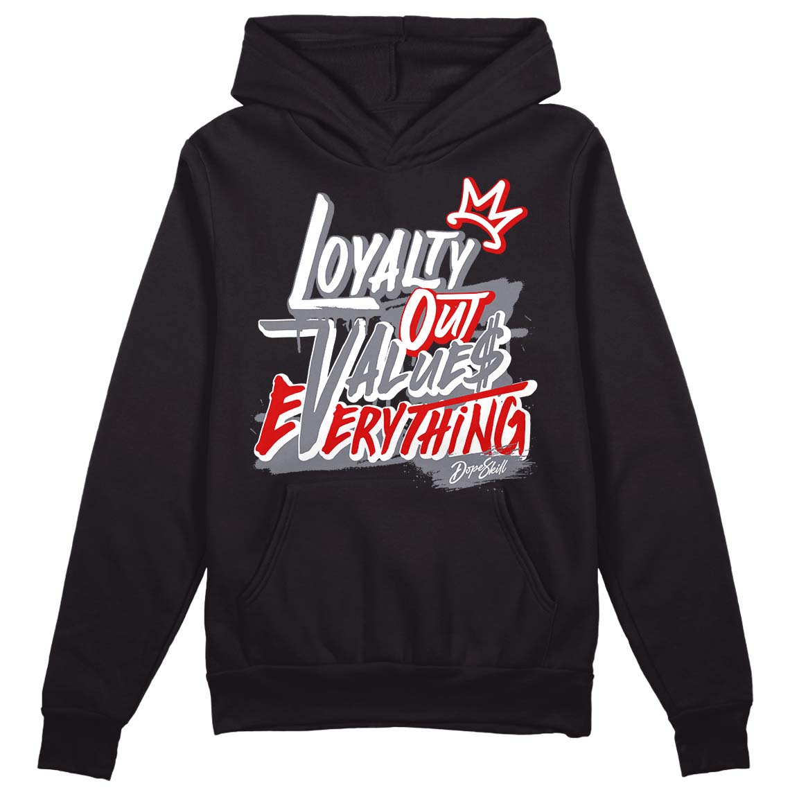 Fire Red 9s DopeSkill Hoodie Sweatshirt LOVE Graphic - Black