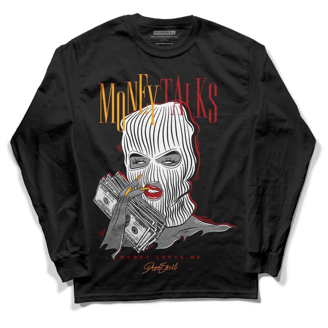 Cardinal 7s DopeSkill Long Sleeve T-Shirt Money Talks Graphic - Black 