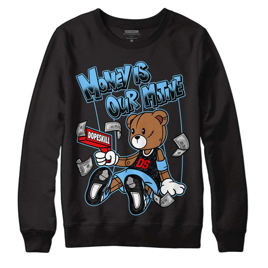 Travis Scott x Jordan 4 Retro 'Cactus Jack' DopeSkill Sweatshirt Money Is Our Motive Bear Graphic Streetwear - Black 