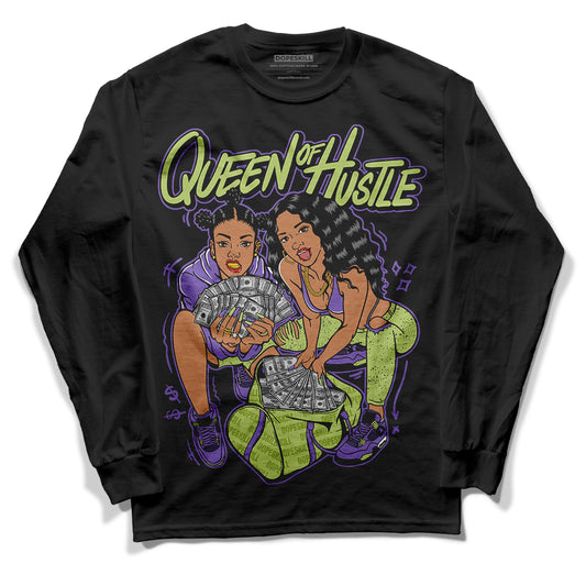 Canyon Purple 4s DopeSkill Long Sleeve T-Shirt Queen Of Hustle Graphic - Black 