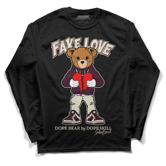 Dunk Low Night Maroon and Medium Soft Pink DopeSkill Long Sleeve T-Shirt Fake Love Graphic Streetwear - Black 