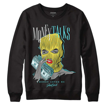 Aqua 5s DopeSkill Sweatshirt Money Talks Graphic - Black 