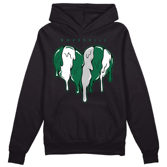 Gorge Green 1s DopeSkill Hoodie Sweatshirt Slime Drip Heart Graphic - Black 