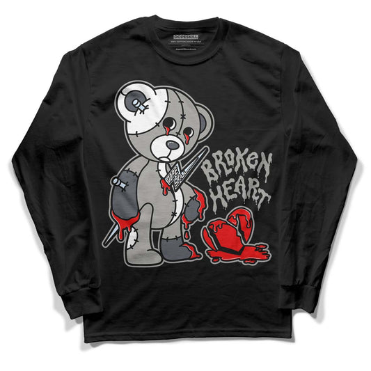 Jordan 6 Retro Cool Grey DopeSkill Long Sleeve T-Shirt Broken Heart Graphic Streetwear - Black