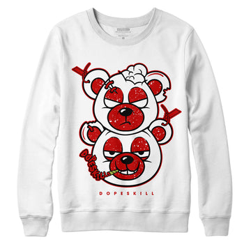 Jordan 6 “Red Oreo” DopeSkill Sweatshirt New Double Bear Graphic - White 