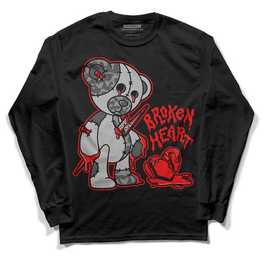 Jordan 5 Retro P51 Camo DopeSkill Long Sleeve T-Shirt Broken Heart Graphic Streetwear  - Black 
