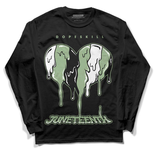 Jordan 4 Retro “Seafoam” DopeSkill Long Sleeve T-Shirt Juneteenth Heart Graphic Streetwear  - Black