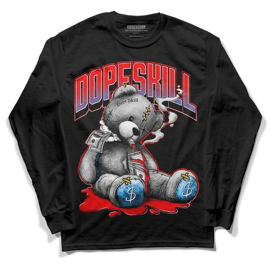 Fruity Pebbles Dunks DopeSkill Long Sleeve T-Shirt Sick Bear Graphic - Black