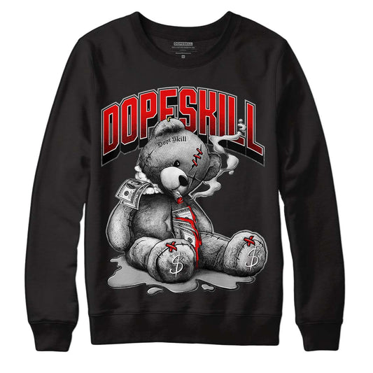 Jordan 5 Retro P51 Camo DopeSkill Sweatshirt Sick Bear Graphic Streetwear - Black 