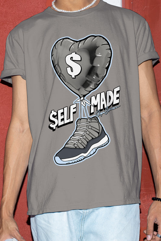 AJ 11 Cool Grey DopeSkill Grey T-shirt Self Made Graphic