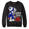 Racer Blue White Dunk Low DopeSkill Sweatshirt Broken Heart Graphic - Black