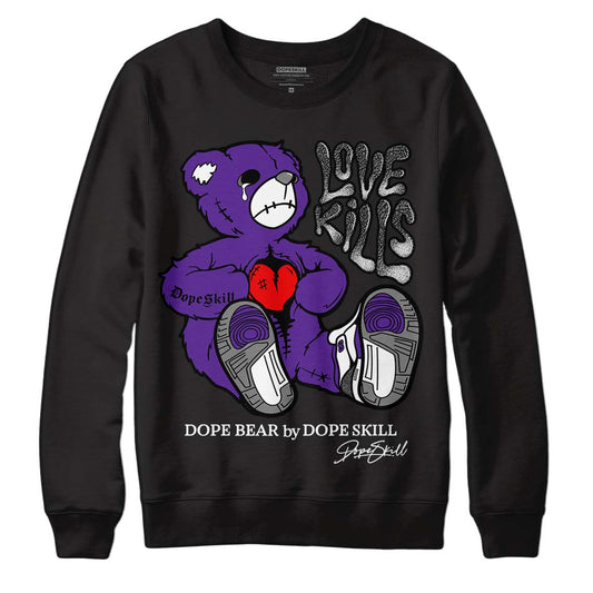 Dark Iris 3s DopeSkill Sweatshirt Love Kills Graphicv - Black 