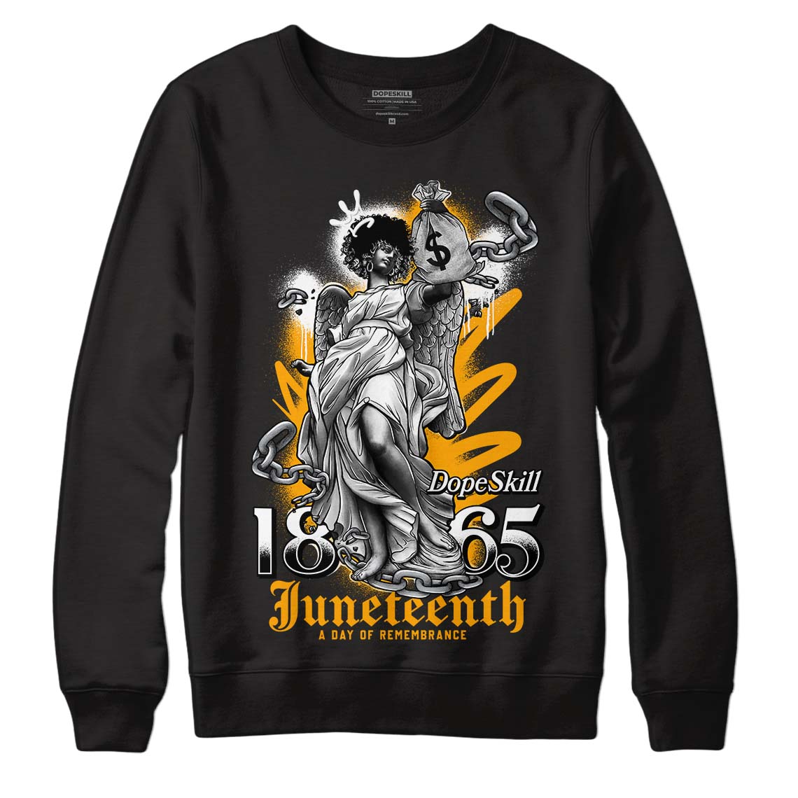 Black Taxi 12s DopeSkill Sweatshirt Juneteenth Graphic - Black 